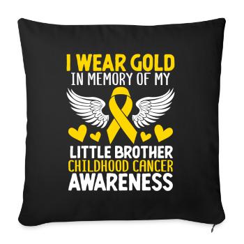 Childhood Cancer Brother Family Childhood Cancer - Sofa pillowcase 17,3'' x 17,3'' (45 x 45 cm) - black - Front