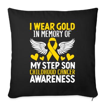Childhood Cancer Stepson Family Childhood Cancer - Sofa pillowcase 17,3'' x 17,3'' (45 x 45 cm) - black - Front