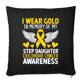 Childhood Cancer Step Daughter Childhood Cancer - Sofa pillowcase 17,3'' x 17,3'' (45 x 45 cm) - black - Front