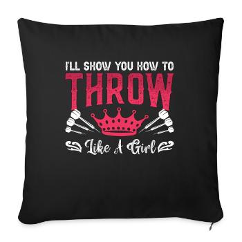 Fléchettes Je vais vous montrer comment lancer Darter Bullseye - Housse de coussin décorative 45 x 45 cm - noir - Devant