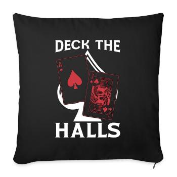 Classic Blackjack Deck The Halls Casino Gambling - Sofa pillowcase 17,3'' x 17,3'' (45 x 45 cm) - black - Front