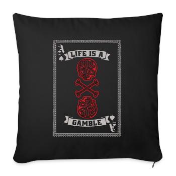 Classic Blackjack Life Is A Gamble Loves Gambling - Sofa pillowcase 17,3'' x 17,3'' (45 x 45 cm) - black - Front