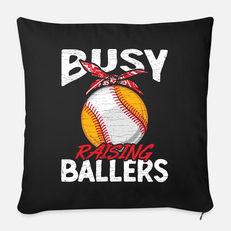 Baseball Softball Mom - Sofakissenbezug 45 x 45 cm - Schwarz