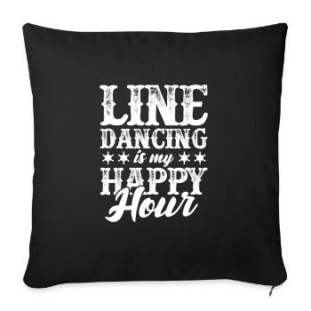 Linedance Country Line Dancer Linedancing Geschenk - Sofakissenbezug 45 x 45 cm - Schwarz - Vorne
