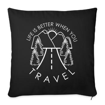 Travel Holiday Travel Excursion Short trip - Sofa pillowcase 17,3'' x 17,3'' (45 x 45 cm) - black - Front