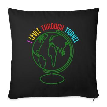 Travel Travel Air Travel Holiday Excursion - Sofa pillowcase 17,3'' x 17,3'' (45 x 45 cm) - black - Front
