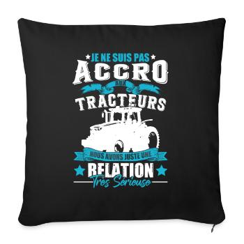 Cadeau Tracteur & Agriculture & Fermier - Housse de coussin décorative 45 x 45 cm - noir - Devant