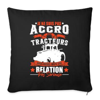 Agriculteurs | Enfant | Paysan | Tracteur - Housse de coussin décorative 45 x 45 cm - noir - Devant