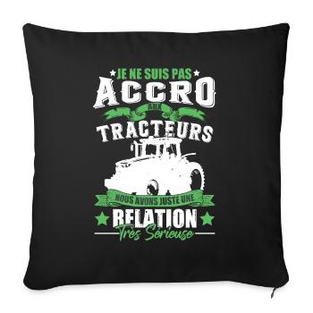 Cadeaux Pour Tracteurs & Agriculteurs - Housse de coussin décorative 45 x 45 cm - noir - Devant