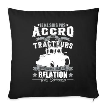 Drôle Paysan Fermier Tracteur - Housse de coussin décorative 45 x 45 cm - noir - Devant