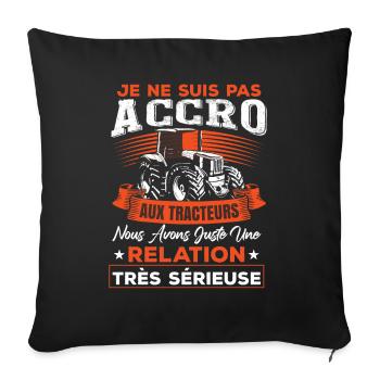 Drôle Conducteur Camion Fermier Cadeau - Housse de coussin décorative 45 x 45 cm - noir - Devant