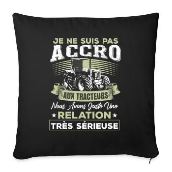 Fermier Conducteur De Tracteur Paysan - Housse de coussin décorative 45 x 45 cm - noir - Devant
