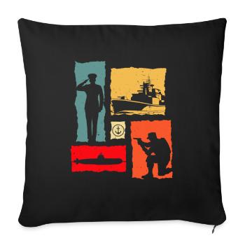 Soldat Rétro - Housse de coussin décorative 45 x 45 cm - noir - Devant