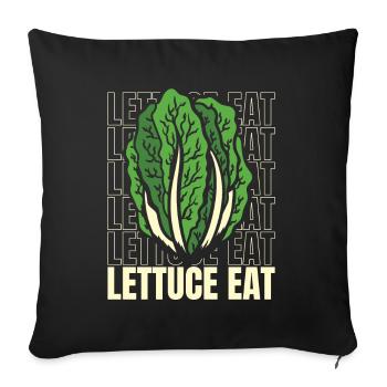 Laitue Mangez végétalien Végétalien Végétarien à base de plantes - Housse de coussin décorative 45 x 45 cm - noir - Devant