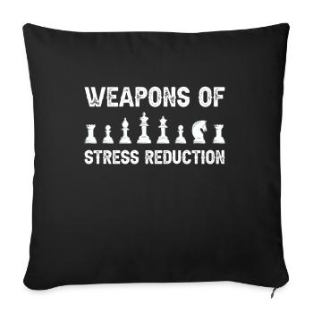 Jeux de société amusants d’armes d’échecs - Housse de coussin décorative 45 x 45 cm - noir - Devant