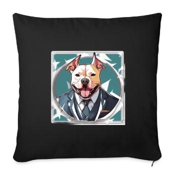 Pitbull Pitbull Chien Pitbull Vêtements Pitbulls - Housse de coussin décorative 45 x 45 cm - noir - Devant