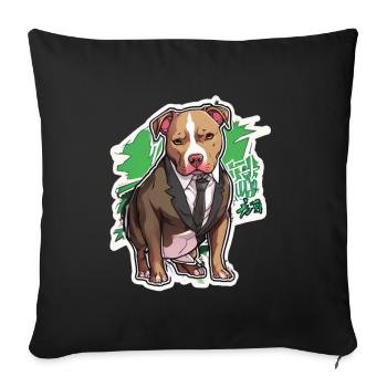 Pitbull Pitbull Chien Pitbull Vêtements Pitbulls - Housse de coussin décorative 45 x 45 cm - noir - Devant