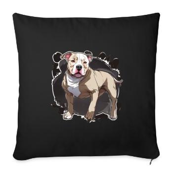 Pitbull Pitbull Chien Pitbull Vêtements Pitbulls - Housse de coussin décorative 45 x 45 cm - noir - Devant