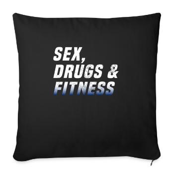 Drogues sexuelles et fitness - Housse de coussin décorative 45 x 45 cm - noir - Devant