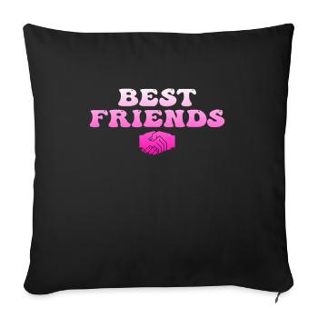 best friends - Sofa pillowcase 17,3'' x 17,3'' (45 x 45 cm) - black - Front