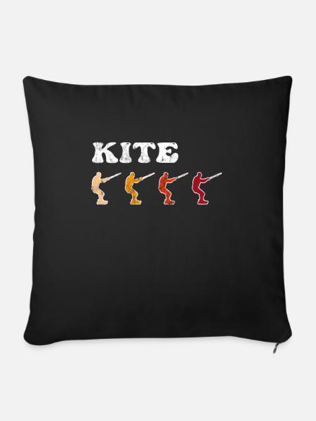 Kite Surfen Retro - Sofakissenbezug 45 x 45 cm - Schwarz