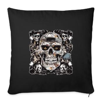 Totenkopf Totenschädel Skulls Skull - Sofa pillowcase 17,3'' x 17,3'' (45 x 45 cm) - black - Front