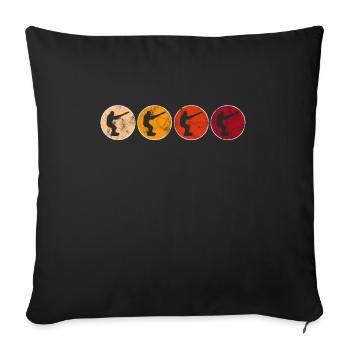 Kite Surfing Retro - Sofa pillowcase 17,3'' x 17,3'' (45 x 45 cm) - black - Front