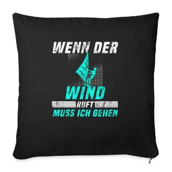 Kite surfen Spruch - Sofakissenbezug 45 x 45 cm - Schwarz - Vorne