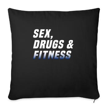 Drogues sexuelles et fitness - Housse de coussin décorative 45 x 45 cm - noir - Devant