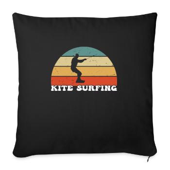 Kite Surfing Retro - Sofa pillowcase 17,3'' x 17,3'' (45 x 45 cm) - black - Front