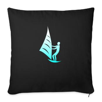 Kiteboarder - Sofa pillowcase 17,3'' x 17,3'' (45 x 45 cm) - black - Front