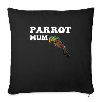 Perroquets Maman - Housse de coussin décorative 45 x 45 cm - noir - Devant