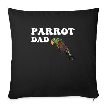 Papageien Papa - Sofakissenbezug 45 x 45 cm - Schwarz - Vorne