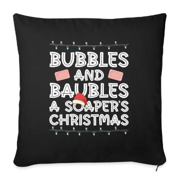 Soap making Christmas soap boiler saying - Sofa pillowcase 17,3'' x 17,3'' (45 x 45 cm) - black - Front