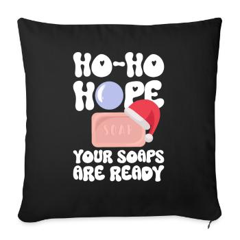 Soap making Christmas soap boiler saying - Sofa pillowcase 17,3'' x 17,3'' (45 x 45 cm) - black - Front