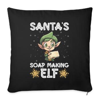 Soap making Christmas soap boiler saying - Sofa pillowcase 17,3'' x 17,3'' (45 x 45 cm) - black - Front