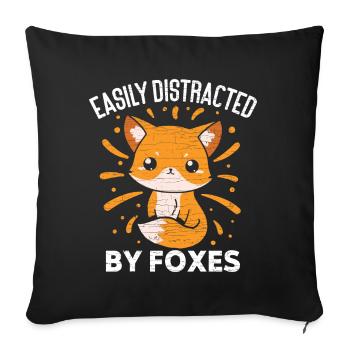 Tierliebhaber Füchse Fuchs - Sofakissenbezug 45 x 45 cm - Schwarz - Vorne