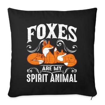Füchse Geschenk - Sofakissenbezug 45 x 45 cm - Schwarz - Vorne