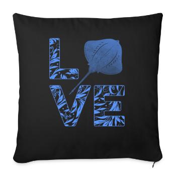 Manta Ray Love Manta Rays Lover Stingray - Sofakissenbezug 45 x 45 cm - Schwarz - Vorne