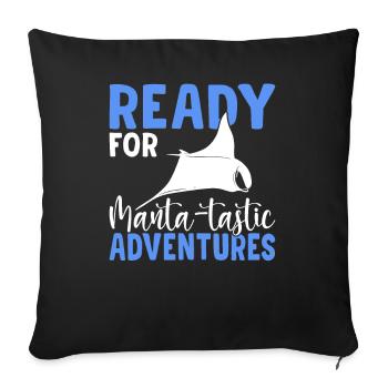 Manta rays, manta rays, manta rays, manta rays - Sofa pillowcase 17,3'' x 17,3'' (45 x 45 cm) - black - Front