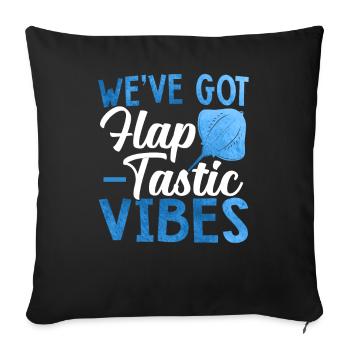 Mantarochen Flap-tastische Vibes Mantarochen - Sofakissenbezug 45 x 45 cm - Schwarz - Vorne