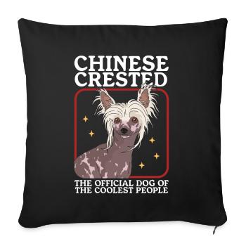 Chinese Crested Dog Chinese Crested Gift - Sofa pillowcase 17,3'' x 17,3'' (45 x 45 cm) - black - Front