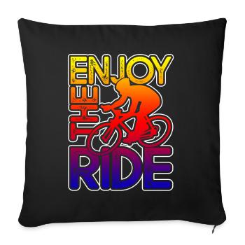 Cycling Cycling Enjoy The Ride - Sofa pillowcase 17,3'' x 17,3'' (45 x 45 cm) - black - Front