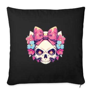 Skulls - Sofa pillowcase 17,3'' x 17,3'' (45 x 45 cm) - black - Front