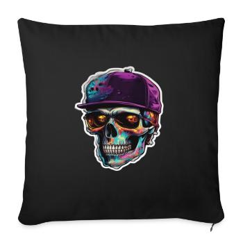 Crâne Lunettes de soleil Crânes Crânes Crânes Crânes Crânes - Housse de coussin décorative 45 x 45 cm - noir - Devant