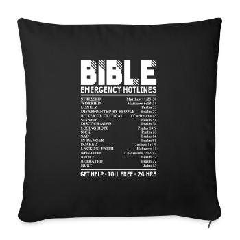 Bible Bible Verse Christian Proverbs Jesus Gift - Sofa pillowcase 17,3'' x 17,3'' (45 x 45 cm) - black - Front