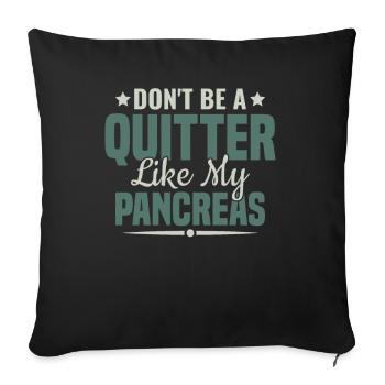 Sensibilisation au diabète - Diabète diabétique de type 1 - Housse de coussin décorative 45 x 45 cm - noir - Devant