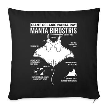 Mantarochen Anatomie Mantarochen Liebhaber - Sofakissenbezug 45 x 45 cm - Schwarz - Vorne
