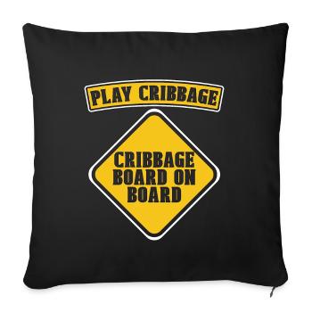 Cribbage Board On Board Playing Cards Tournament - Sofa pillowcase 17,3'' x 17,3'' (45 x 45 cm) - black - Front