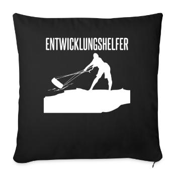 Kitesurfen verhedderte Schnüre - Sofakissenbezug 45 x 45 cm - Schwarz - Vorne